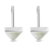 Mother of Pearl Triangle Silver Earrings - e348
